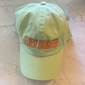 Taylor Swift inspired Mint Green Cap with Eldest Daughter Orange Embroidery